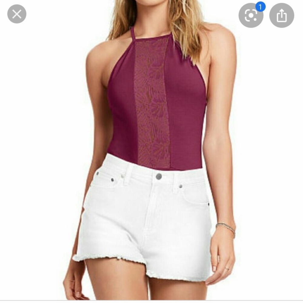Gorgeous light maroon lace bodysuit